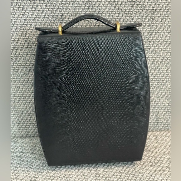 Black Pebbled  Travel Jewelry Case Mirror, Hard Outer Snap Case Gold Closure - Picture 16 of 16